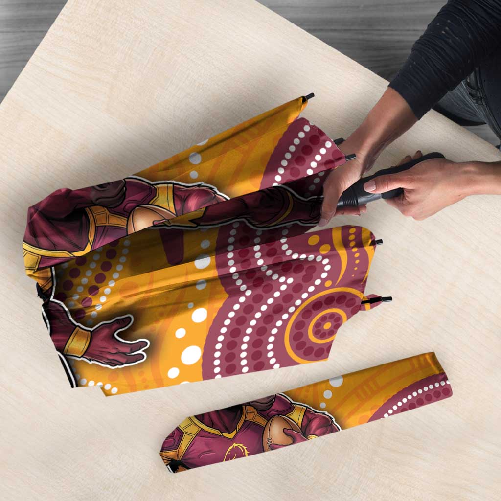 Custom Broncos Umbrella Horse Mascot With Aboriginal Indigenous