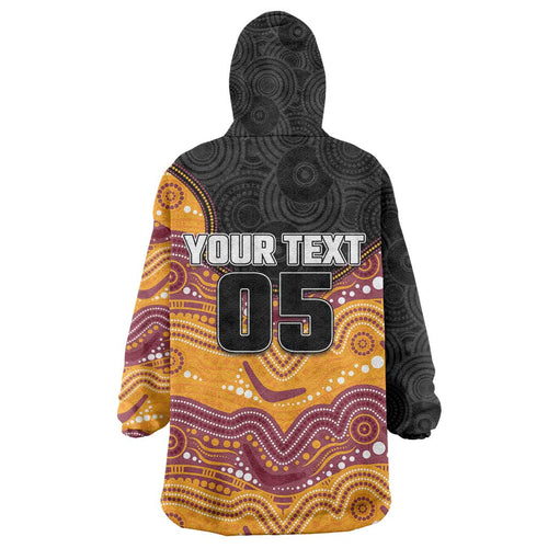 Custom Broncos Wearable Blanket Hoodie Horse Mascot With Aboriginal Indigenous