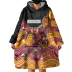 Custom Broncos Wearable Blanket Hoodie Horse Mascot With Aboriginal Indigenous