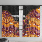 Custom Broncos Window Curtain Horse Mascot With Aboriginal Indigenous