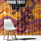 Custom Broncos Window Curtain Horse Mascot With Aboriginal Indigenous