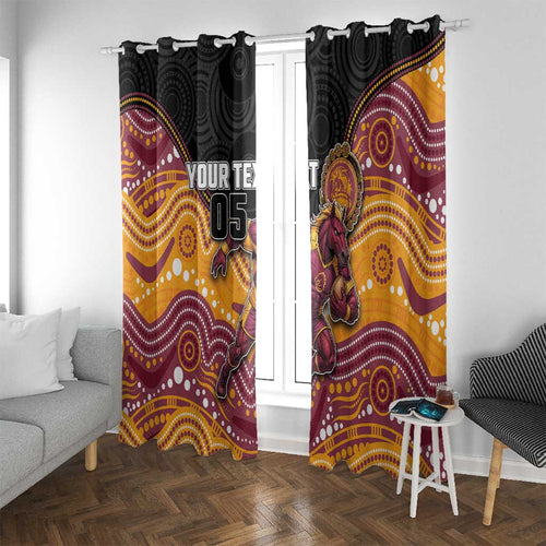 Custom Broncos Window Curtain Horse Mascot With Aboriginal Indigenous