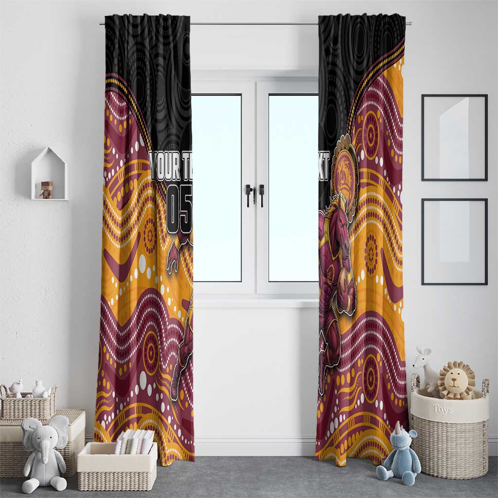 Custom Broncos Window Curtain Horse Mascot With Aboriginal Indigenous
