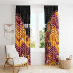 Custom Broncos Window Curtain Horse Mascot With Aboriginal Indigenous