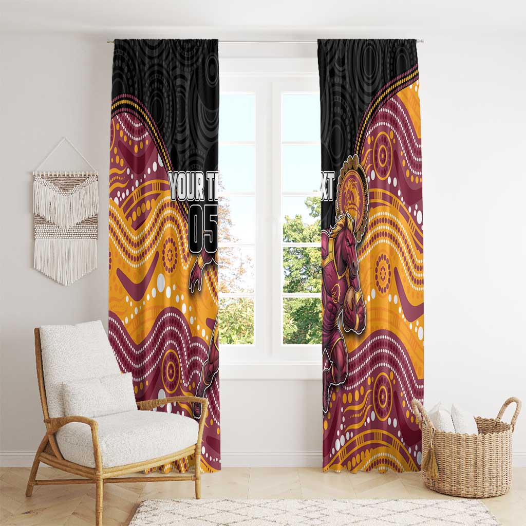 Custom Broncos Window Curtain Horse Mascot With Aboriginal Indigenous