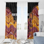Custom Broncos Window Curtain Horse Mascot With Aboriginal Indigenous