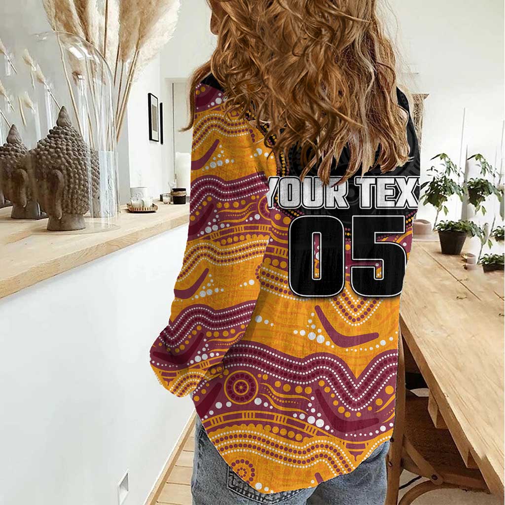 Custom Broncos Women Casual Shirt Horse Mascot With Aboriginal Indigenous