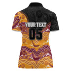 Custom Broncos Women Polo Shirt Horse Mascot With Aboriginal Indigenous
