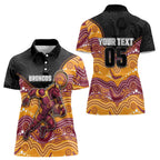 Custom Broncos Women Polo Shirt Horse Mascot With Aboriginal Indigenous
