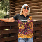 Custom Broncos Women Polo Shirt Horse Mascot With Aboriginal Indigenous