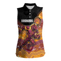 Custom Broncos Women Sleeveless Polo Shirt Horse Mascot With Aboriginal Indigenous