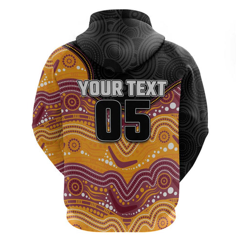 Custom Broncos Zip Hoodie Horse Mascot With Aboriginal Indigenous