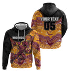 Custom Broncos Zip Hoodie Horse Mascot With Aboriginal Indigenous