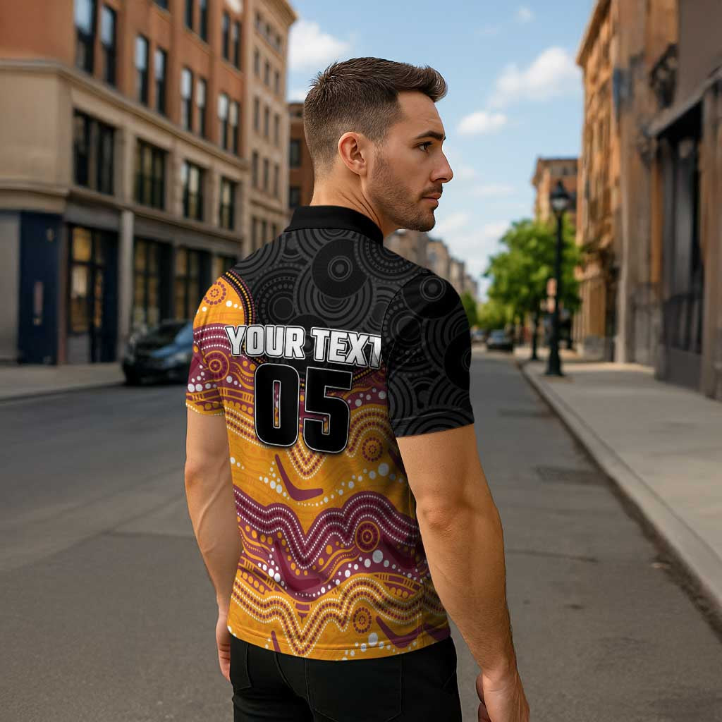 Custom Broncos Zipper Polo Shirt Horse Mascot With Aboriginal Indigenous