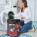 Custom Roosters Laundry Basket Chicken Mascot With Aboriginal Indigenous