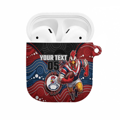 Custom Roosters AirPods Case Chicken Mascot With Aboriginal Indigenous