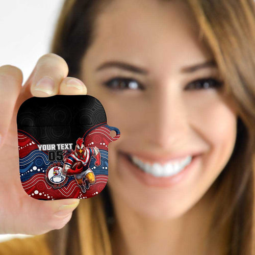 Custom Roosters AirPods Case Chicken Mascot With Aboriginal Indigenous