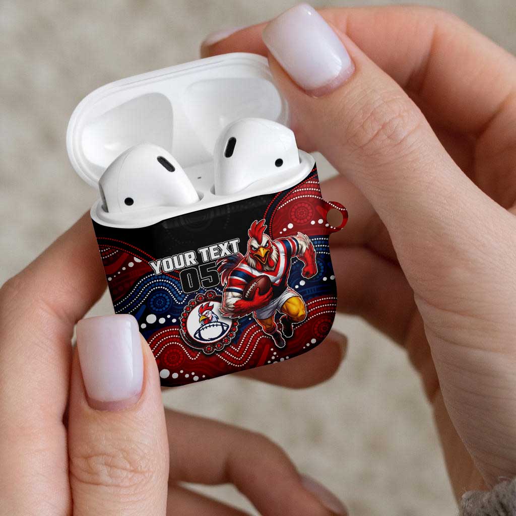 Custom Roosters AirPods Case Chicken Mascot With Aboriginal Indigenous