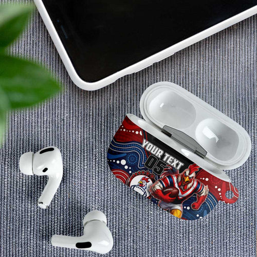 Custom Roosters AirPods Case Chicken Mascot With Aboriginal Indigenous