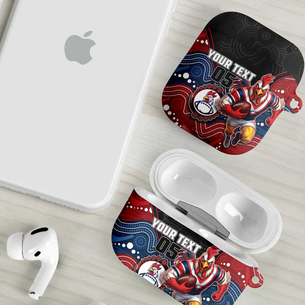 Custom Roosters AirPods Case Chicken Mascot With Aboriginal Indigenous