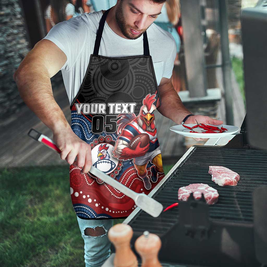 Custom Roosters Apron Chicken Mascot With Aboriginal Indigenous