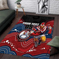 Custom Roosters Area Rug Chicken Mascot With Aboriginal Indigenous