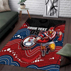 Custom Roosters Area Rug Chicken Mascot With Aboriginal Indigenous