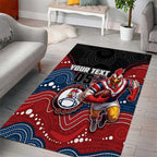Custom Roosters Area Rug Chicken Mascot With Aboriginal Indigenous