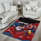 Custom Roosters Area Rug Chicken Mascot With Aboriginal Indigenous