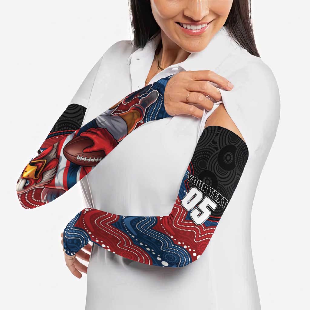 Custom Roosters Arm Sleeves Chicken Mascot With Aboriginal Indigenous