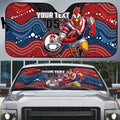 Custom Roosters Auto Sun Shade Chicken Mascot With Aboriginal Indigenous