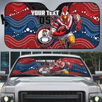 Custom Roosters Auto Sun Shade Chicken Mascot With Aboriginal Indigenous