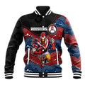 Custom Roosters Baseball Jacket Chicken Mascot With Aboriginal Indigenous