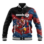 Custom Roosters Baseball Jacket Chicken Mascot With Aboriginal Indigenous