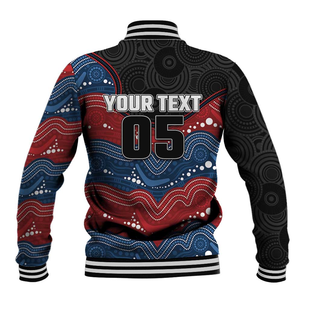 Custom Roosters Baseball Jacket Chicken Mascot With Aboriginal Indigenous
