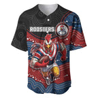 Custom Roosters Baseball Jersey Chicken Mascot With Aboriginal Indigenous