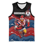 Custom Roosters Basketball Jersey Chicken Mascot With Aboriginal Indigenous