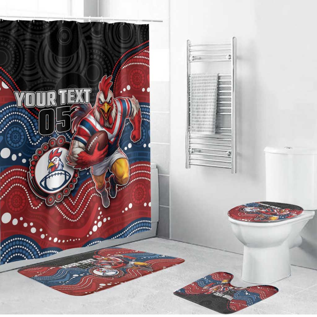 Custom Roosters Bathroom Set Chicken Mascot With Aboriginal Indigenous