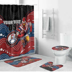 Custom Roosters Bathroom Set Chicken Mascot With Aboriginal Indigenous