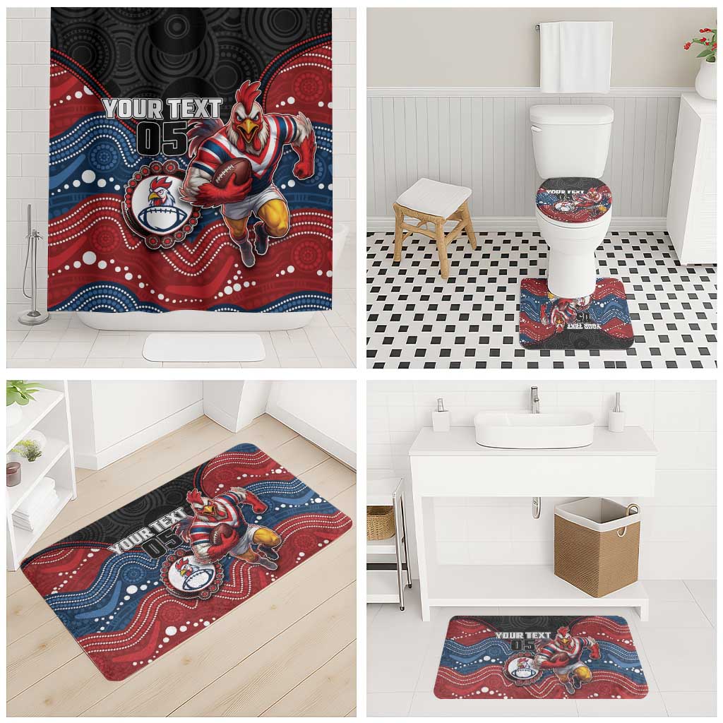 Custom Roosters Bathroom Set Chicken Mascot With Aboriginal Indigenous