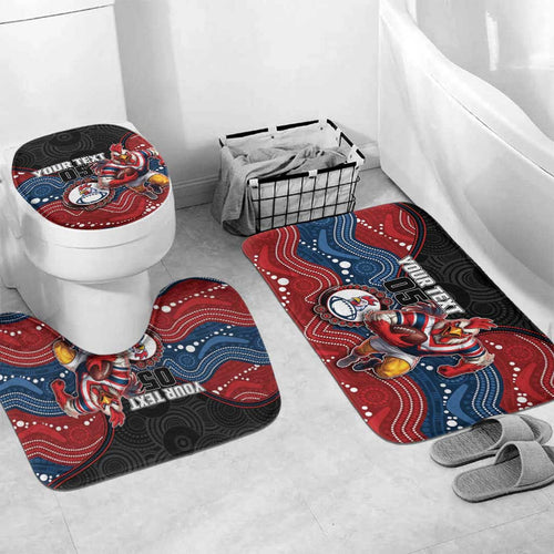 Custom Roosters Bathroom Set Chicken Mascot With Aboriginal Indigenous