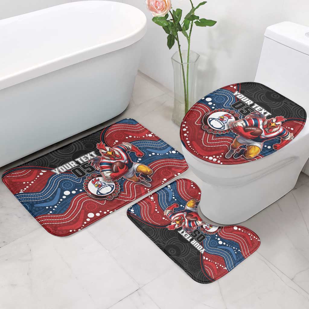 Custom Roosters Bathroom Set Chicken Mascot With Aboriginal Indigenous