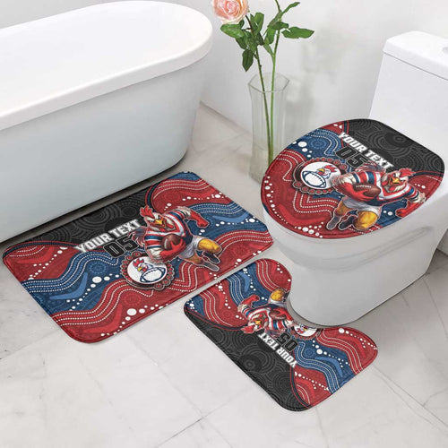 Custom Roosters Bathroom Set Chicken Mascot With Aboriginal Indigenous