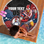 Custom Roosters Beach Blanket Chicken Mascot With Aboriginal Indigenous