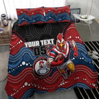 Custom Roosters Bedding Set Chicken Mascot With Aboriginal Indigenous