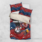 Custom Roosters Bedding Set Chicken Mascot With Aboriginal Indigenous