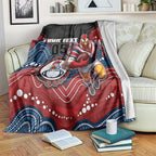 Custom Roosters Blanket Chicken Mascot With Aboriginal Indigenous
