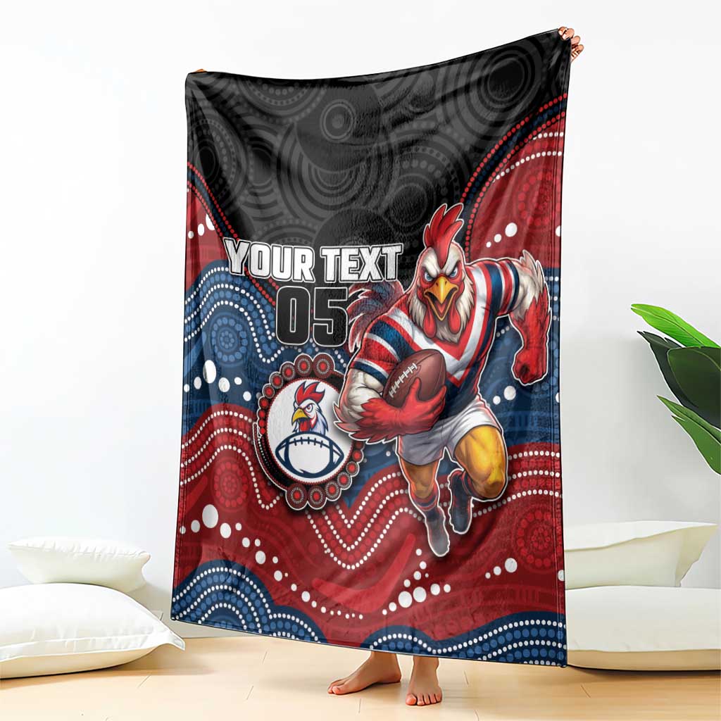 Custom Roosters Blanket Chicken Mascot With Aboriginal Indigenous