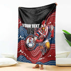 Custom Roosters Blanket Chicken Mascot With Aboriginal Indigenous