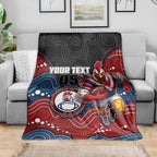 Custom Roosters Blanket Chicken Mascot With Aboriginal Indigenous